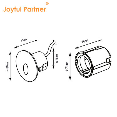2W luce a LED DC24V luci a gradino bianco caldo IP65 impermeabile luce da parete scala con montaggio in plastica