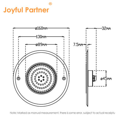 316L in acciaio inossidabile luce di piscina DIA 160mm * 32mm AC12v con telecomando