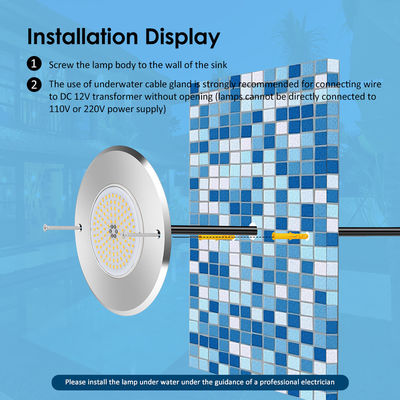 316L in acciaio inossidabile luce di piscina DIA 160mm * 32mm AC12v con telecomando