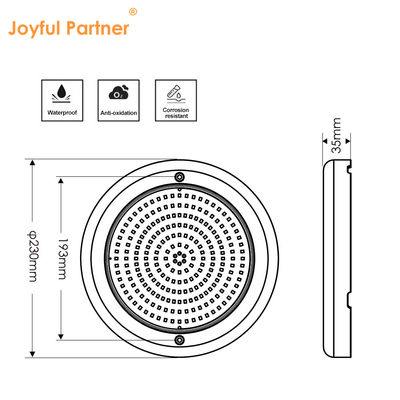 ABS Par56 In acciaio inossidabile Pool Light AC 12v Superficie montata SMD LED 230mm Dia