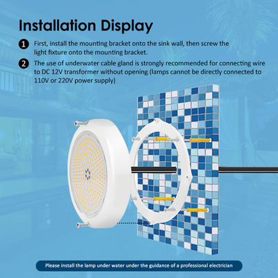 Resina Epoxi IP68 Illuminazione piscina Bianco colore PAR56 lampadina 10W LED luce subacquea