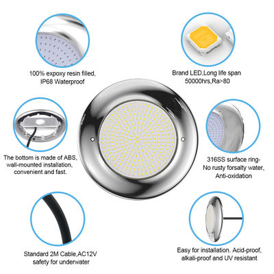 Joyful Pool Lights 12v AC Upgrade SMD Chip RGB Color IP68 All One Set Design per piscina in calcestruzzo