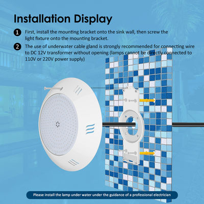Lampada LED per piscina a parete 260*40mm AC12V 42w telecomando con alloggiamento ABS stile moderno
