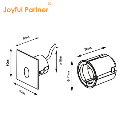 Smart LED Lampada da Parete IP65 Corpo in alluminio Quadrato Forma DC 24v 1w 2w 3w LED Lampada da Scala Per Corridoio