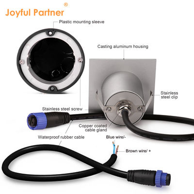 Smart LED Lampada da Parete IP65 Corpo in alluminio Quadrato Forma DC 24v 1w 2w 3w LED Lampada da Scala Per Corridoio