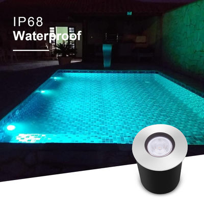 Luci di piscina DC12 ~ 24V 1W 2W in acciaio inossidabile LED monocolore con scatola nera ABS