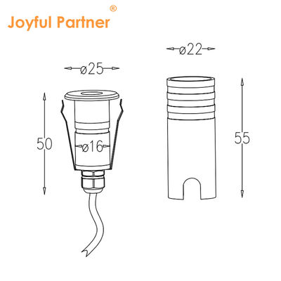 IP67 LED Mini luce a terra Acciaio inossidabile 316 1W DIA 25MM CREE XPE LED monocolore 3000K