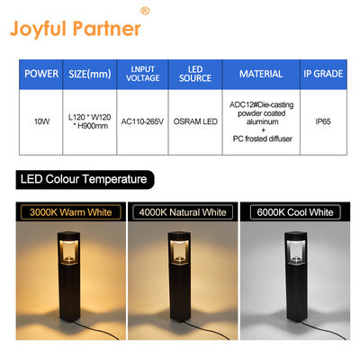 Luminaire per prato esterno esterno IP65 impermeabile OSRAM LED 10W monocolore 900mm altezza con due anni di garanzia