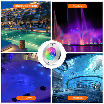 Faretto per piscina a LED RGB Par 56 6W 10W 18W 25W 35W 42W ultra sottile 7,5 mm super slim riempito in resina Tensione AC 12V LED SMD con materiale SS316L