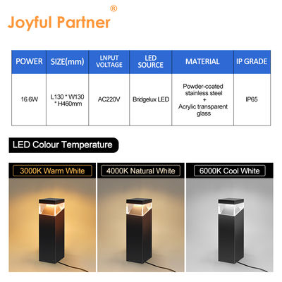 Giardino luce LED di prato Bollard luce materiale in acciaio inossidabile AC 220V anti-UV quadrato IP65 per cortile