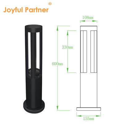 Lampada da colonna per esterni IP65 impermeabile per villa, 10W, in alluminio pressofuso, 220V, con illuminazione a 360 gradi per vialetti