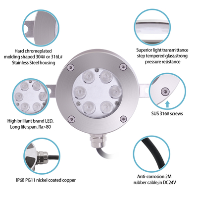 Joyful Partner IP68 impermeabile 6W/12W/18W DC12V RGB DMX LED sott'acqua Fontana Musica Danza Acqua