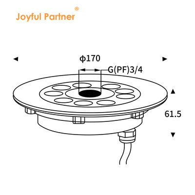 Joyful Partner Luce subacquea a LED per fontana, in acciaio inossidabile IP68, impermeabile, DC24V 18W RGB DMX