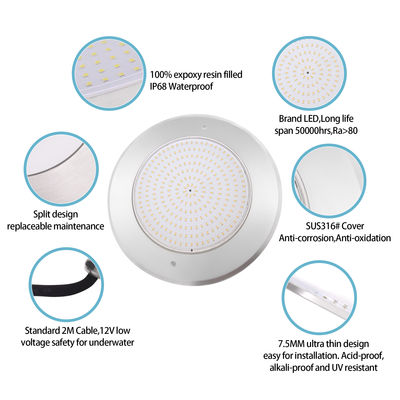 Lampada per piscina a LED RGB subacquea 6W 12W 18W 25W 35W IP68 impermeabile Smart 12V SMD 316ss Acciaio inossidabile