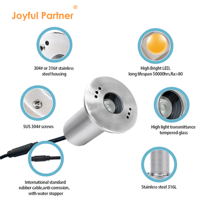 Luce di piscina antiabbagliamento 3W DC24V SS Materiale CE Certificato