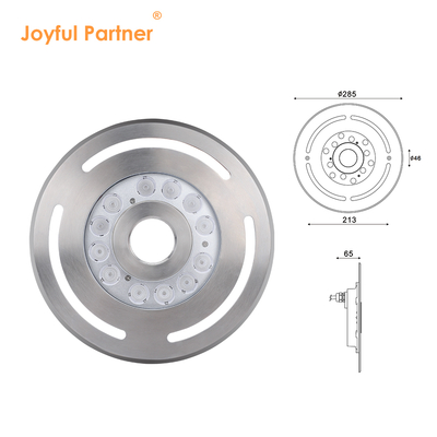 Faretto per fontana LED subacqueo IP68 12W 24W 36W Bianco caldo Blu RGB Acciaio inossidabile 316L con diametro 285mm