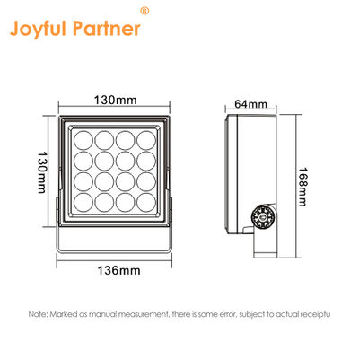 Adjustable IP65 Outdoor LED Garden Low Voltage Spot Light Die-Casting Aluminum Material Square 130*130mm Single Color 3000K