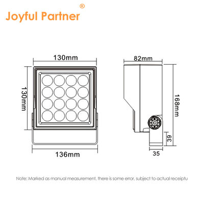 Adjustable IP65 Outdoor LED Garden Low Voltage Spot Light Die-Casting Aluminum Material Square 130*130mm Single Color 3000K