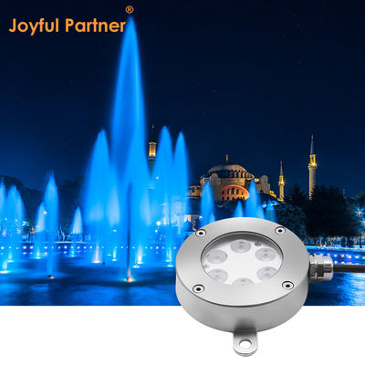 DMX512 Controllabile luce di fontana a LED DC24V 12W 3000K acciaio inossidabile IP68 per paesaggio subacqueo