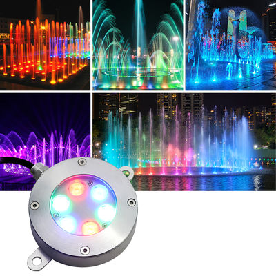 DMX512 Controllabile luce di fontana a LED DC24V 12W 3000K acciaio inossidabile IP68 per paesaggio subacqueo