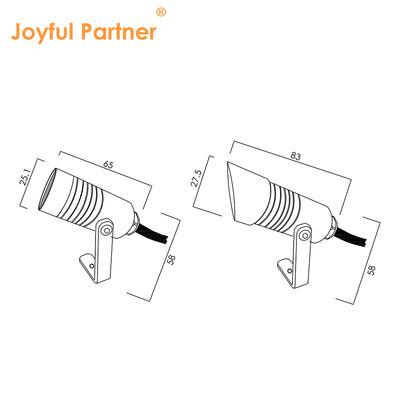 Faretto da parete per esterni 1W IP65 DC24V per paesaggi, luci da giardino con design elegante