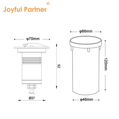 IP67 Drive Over Inground Lights 100-240VAC LED monocolore impermeabile con scatola posteriore in plastica