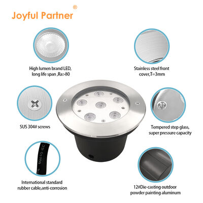 24VDC all'aperto luce a terra impermeabile 6W 12W DIA160MM corpo in acciaio inossidabile per il progetto