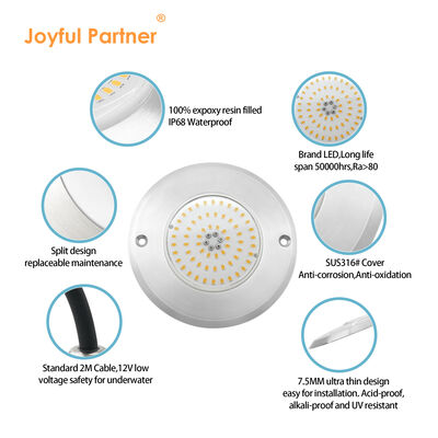 Piscine luci a LED 316 Materiale in acciaio inossidabile PAR56 Riempito di resina IP68