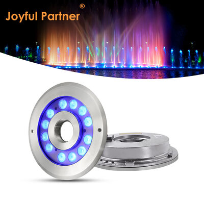 Faretto LED per fontana DMX 512 a incasso IP68 12W 24W RGB in acciaio inossidabile per getto d'acqua