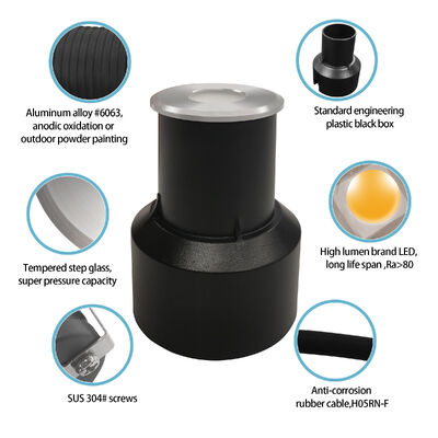 Faretto interrato LED IP67 AC100-240V CREE 1W 2W 3W Fascio selezionabile CE RoHS OEM&ODM