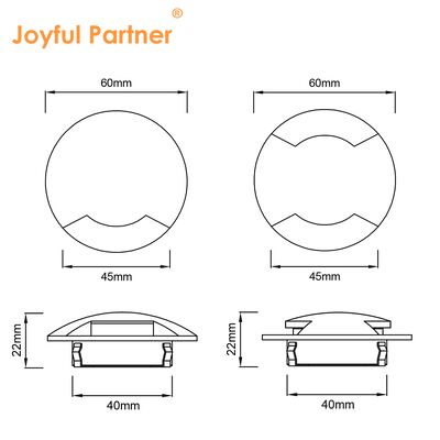 LED In-Ground Sideview Light 1W 3W 12V-24VDC Puro alluminio 6063# Alloggiamento