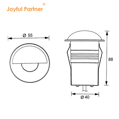 Faretto LED 1W 2W Acciaio Inossidabile 316 Copertura Frontale 100-240VAC DIA 55MM Con Scatola Posteriore in Plastica