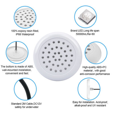 Piscina Led Nuoto RGB IP68 Impermeabile Completamente Incollata DC12V 25W Resistente ai Raggi UV Con Telecomando