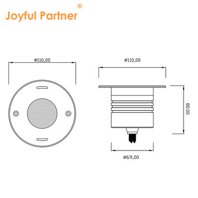 Luce sott'acqua intagliata 316 in acciaio inossidabile faccia materiale di grado marino con 110 mm di diametro
