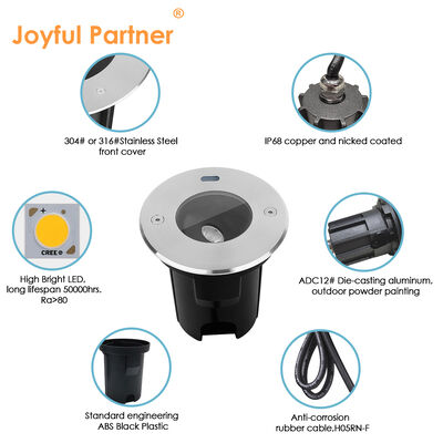Joyful Partner In-Ground Light COB Factory Customized IP67 Supporto impermeabile Dimming AC100-240V