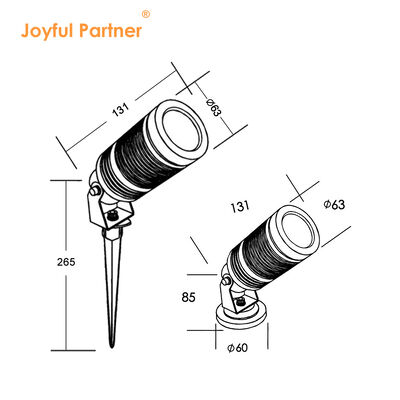 LED Garden Spot Lights IP65 14W COB DC24V LED DIA68MM 2700K Warm White Anti Glare Hood For Garden Lighting