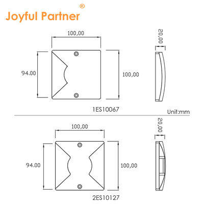 Lumi di percorso di emissione a lato quadrato SMD2835 LED 100*100MM Puro alluminio 6063 24VDC Rating IP67