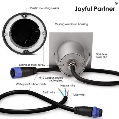 LED Recessed Wall Light 3W Outdoor White Aluminum IP65 for Pathway & Steps