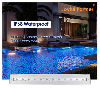 Luce lineare subacquea DC12V 316 in acciaio inossidabile DMX 512 RGB 12W 24W 628MM Lunghezza per cascata