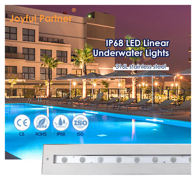Luce lineare subacquea DC12V 316 in acciaio inossidabile DMX 512 RGB 12W 24W 628MM Lunghezza per cascata