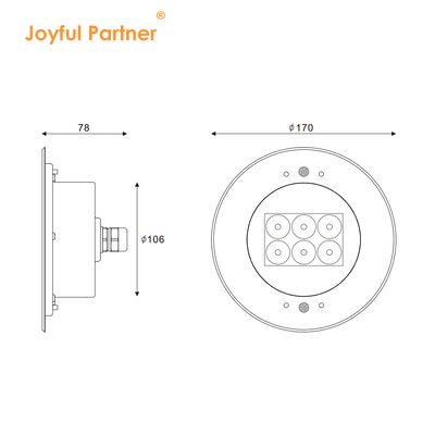 Lumiere di piscina subacquea a LED DC24V Fabbrica OEM ODM 316 acciaio inossidabile DIA 170MM