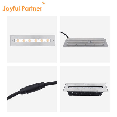 LED Underwater Linear Light IP68 DC24V 6W 12W Rectangle intagliato 328MM Lunghezza con vetro temperato 8MM