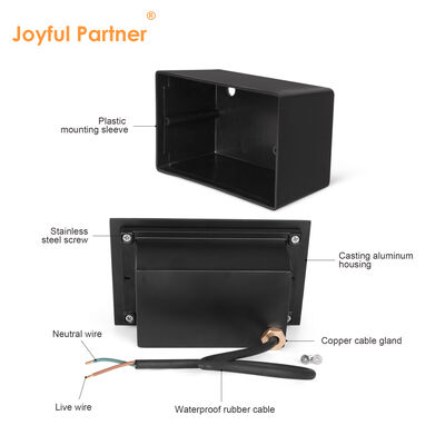 Lampada da parete da incasso a LED per esterni 2W IP65 con manicotto di montaggio Lente ottica Ra85 AC100-240V