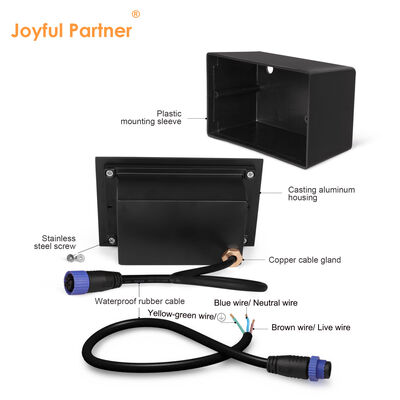 Lampada da parete da incasso a LED per esterni 2W IP65 con manicotto di montaggio Lente ottica Ra85 AC100-240V