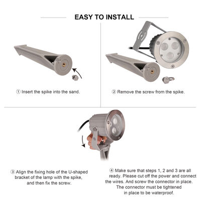 IP65 LED Garden Spot Lights Aluminum GU10 Bulb 0.5M Cavo per illuminazione esterna dei percorsi