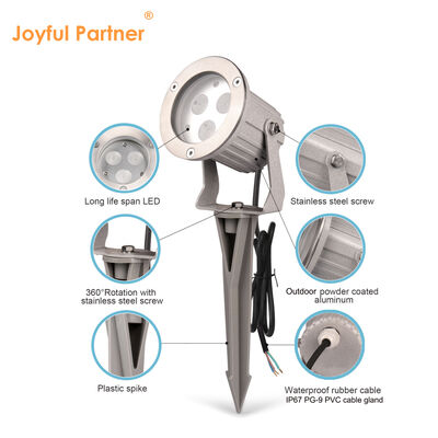 IP65 LED Garden Spot Lights Aluminum GU10 Bulb 0.5M Cavo per illuminazione esterna dei percorsi