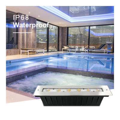 Luce Lineare Subacquea in Acciaio Inox 316 DMX 512 RGB 12W DC24V Lente Asimmetrica RGB3IN1
