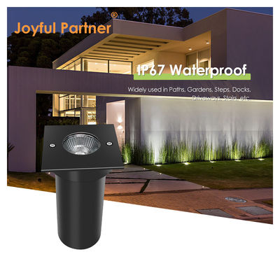 Lampade a LED sotterranee 6W COB LED 85*85MM Casa in alluminio nero Forma quadrata Per giardini esterni