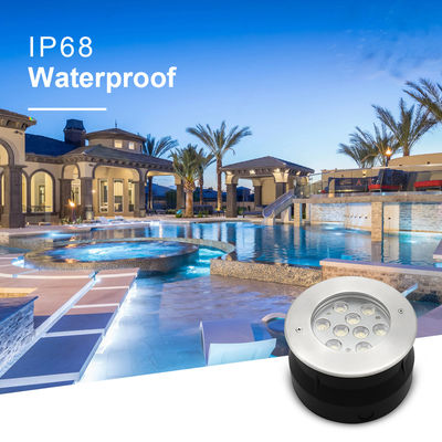 12V 24V LED luce subacquea 9W 18W RGB a colori pieni in acciaio inossidabile IP68 luci per piscina