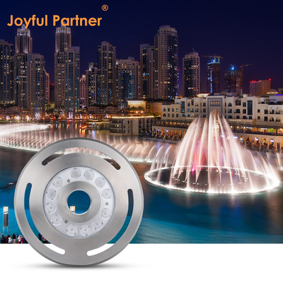Faretto per fontana LED subacqueo IP68 12W 24W 36W Bianco caldo Blu RGB Acciaio inossidabile 316L con diametro 285mm